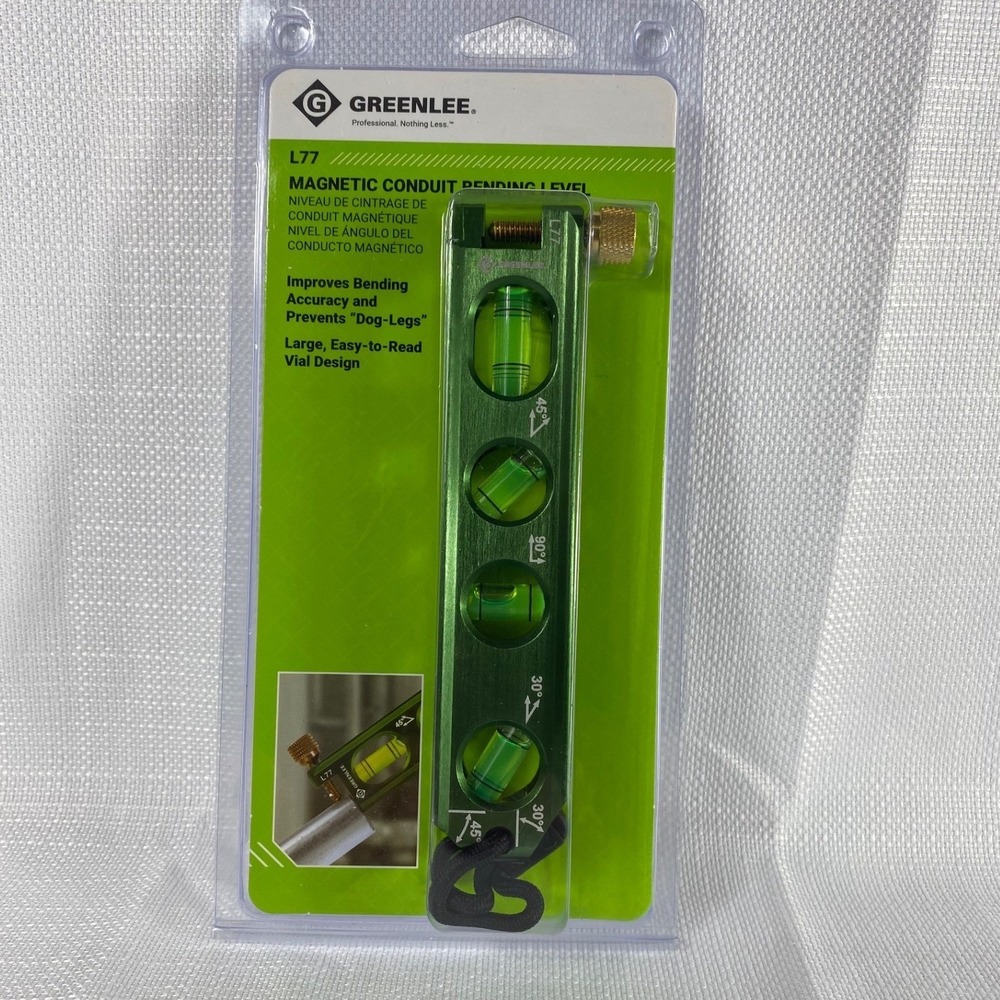 Greenlee Magnetic Conduit Bending Level Torpedo 4 Vial Anodized Aluminum Green